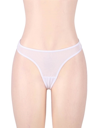 Ohyeah - Lace Garter Panty - White - XL photo