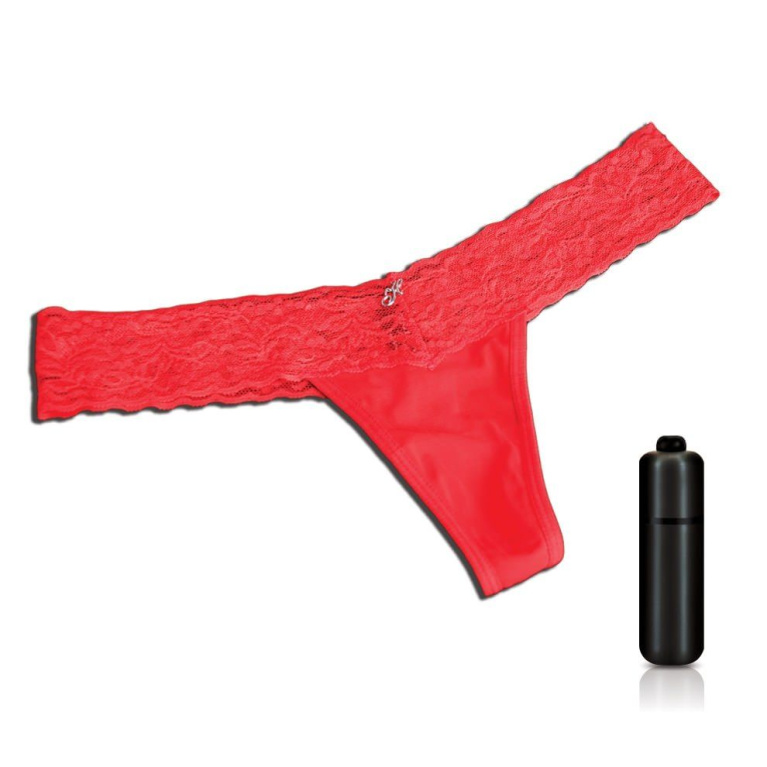 Hustler - Vibrating Lace Thong - Red - ML photo