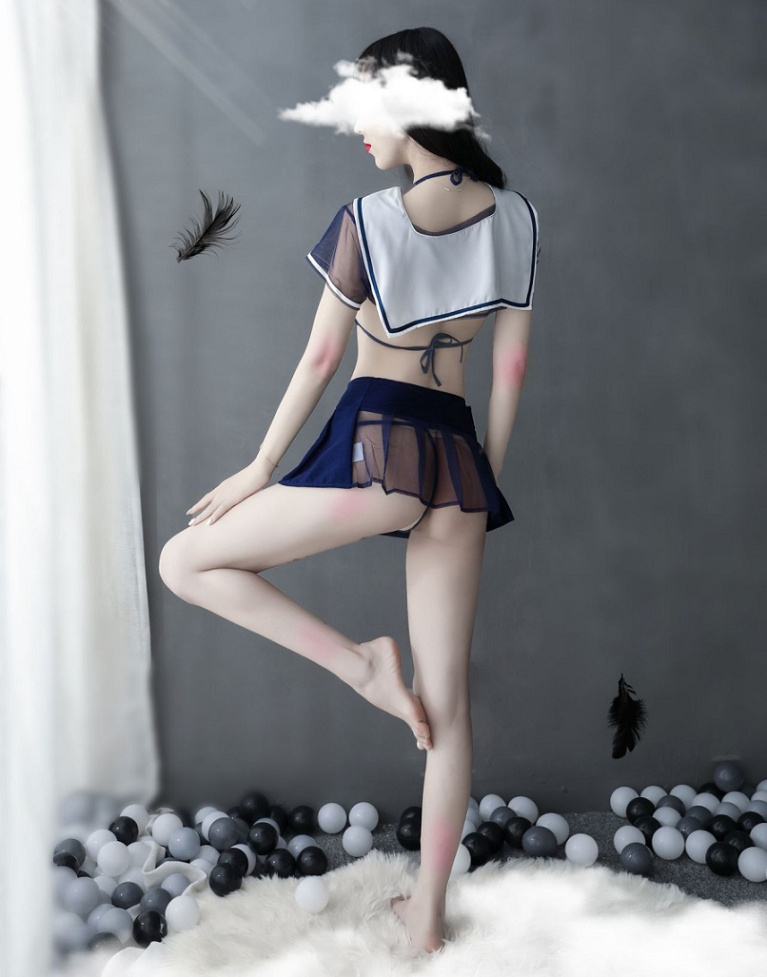 SB - Schoolgirl Mesh Costume - Blue photo