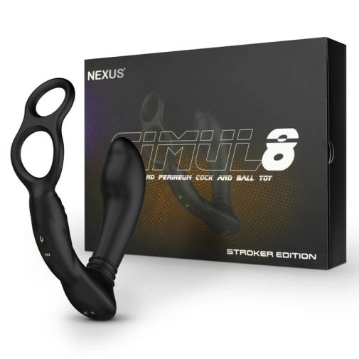 Nexus - Simul8 Prostate Massager w Ring - Black photo