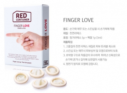 Red Container - Finger Love Condoms 5's Pack w Gel photo