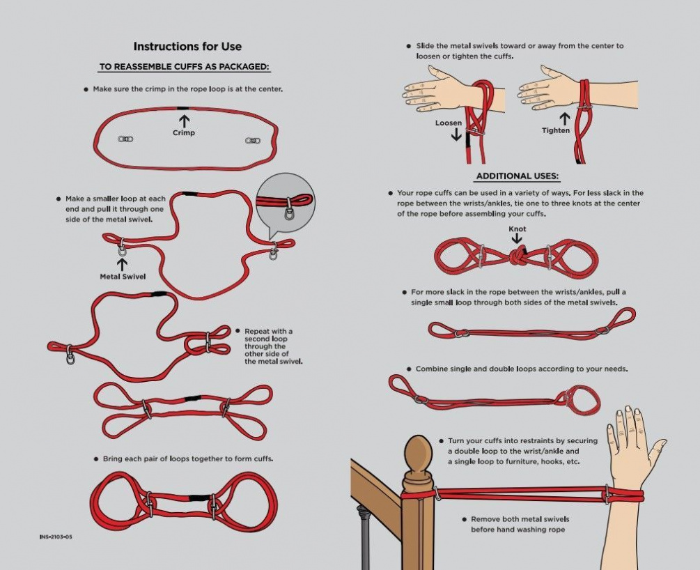 Rope is the original bondage and restraint tool, and finding... Doc Johnson - Hemp Wrist or Ankle Cuffs - Red photo-3