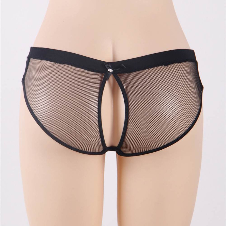 Ohyeah - Open Back Hipster Panties - Black - M photo