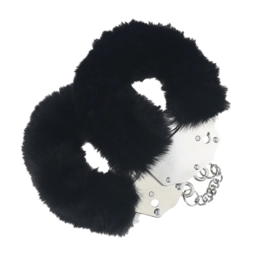 Ouch - Heavy-Duty Fluffy Hand Cuffs - Black 照片