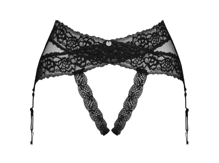 Obsessive - Lacrisia 吊袜带 - 黑色 - 加大码/双加大码 照片