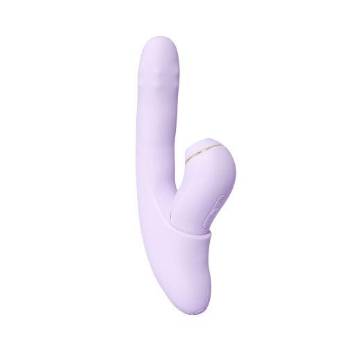 SVAKOM - DuoGlow APP Thrusting Vibrator - Pastel Lilac photo