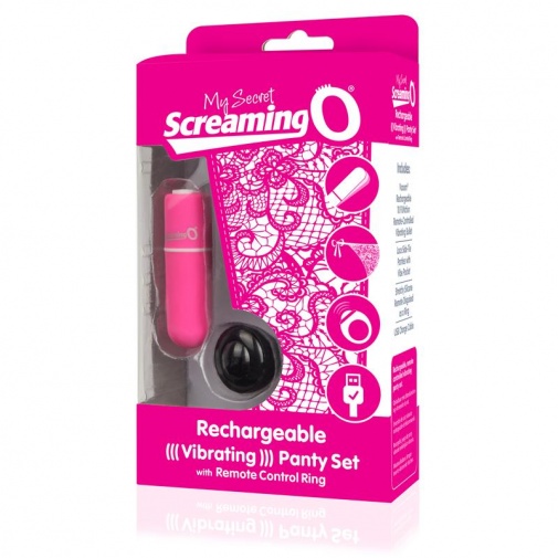 The Screaming O - 充電式遙控子彈連内褲 - 粉紅色 照片
