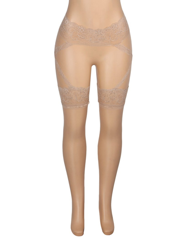 Ohyeah - Lace Cross Pantyhose - Nude photo