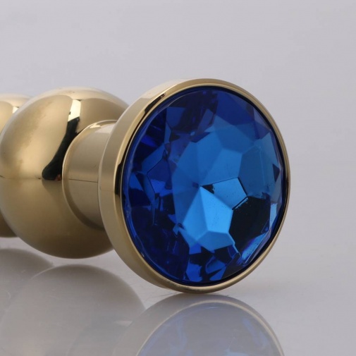 MT - Anal Plug 137x34mm - Golden/Blue photo