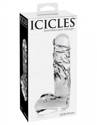 Icicles - 玻璃仿真陽具按摩棒40號 - 透明 照片