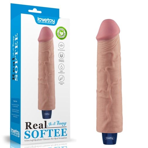 Lovetoy - 9.5" Real Softee Vibro Dildo - Flesh photo