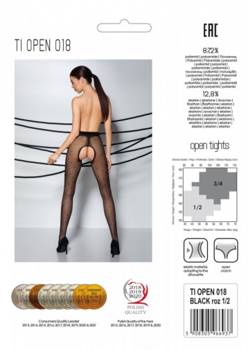 Passion - Tiopen 018 Pantyhose - Black - 3/4 photo