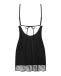 Obsessive - Lobellis Chemise & Thong - Black - M/L photo-5