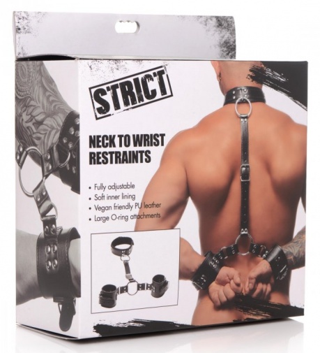 Strict - Neck to Wrist Restraints - Black photo