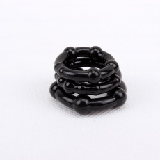 Chisa - 串珠陰莖環 - 黑色 照片