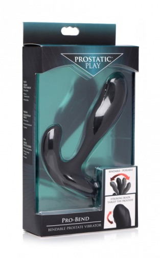 Prostatic Play - Pro-Bend Bendable Prostate Vibrator - Black photo