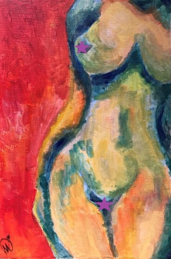 裸体女人现代绘画帆布30 * 40厘米 照片