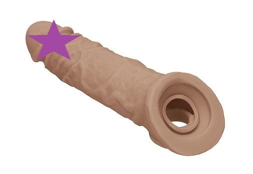 RealRock - Penis Sleeve 8" - Brown photo