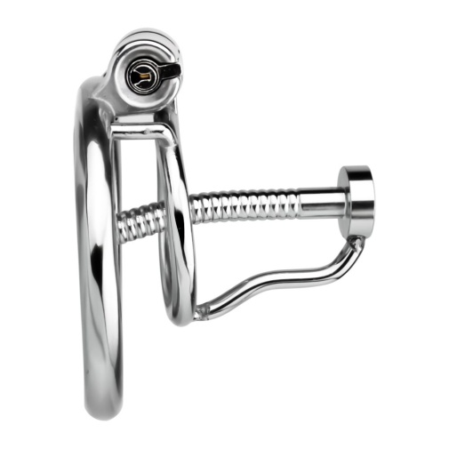 FAAK - Chastity Cage w Urethral Plug - Silver 照片