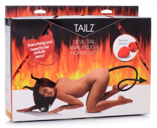 Tailz - Devil Tail & Horns Set - Black photo