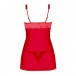 Obsessive - Romansia 連身裙和丁字褲 - 紅色 - L/XL 照片-6