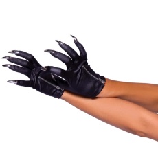 Leg Avenue - Zip-up Claw Gloves - Black 照片