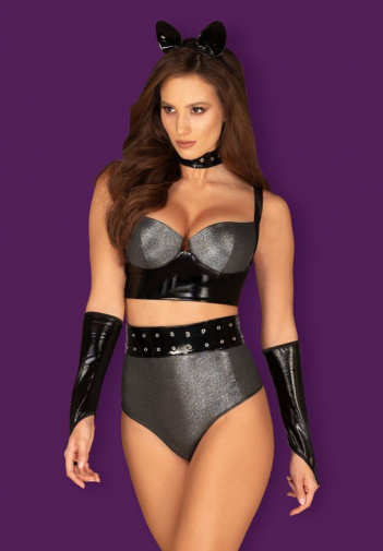 Obsessive - Silveria Set - Black - L/XL photo