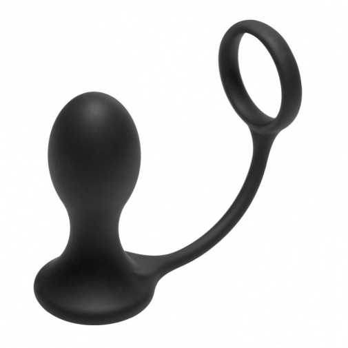 Prostatic Play - Rover 矽膠陰莖環和前列腺刺激肛塞 - 黑色 照片