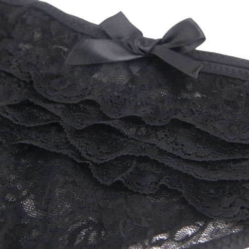 Ohyeah - Lace Crotchless Panty - Black - L 照片