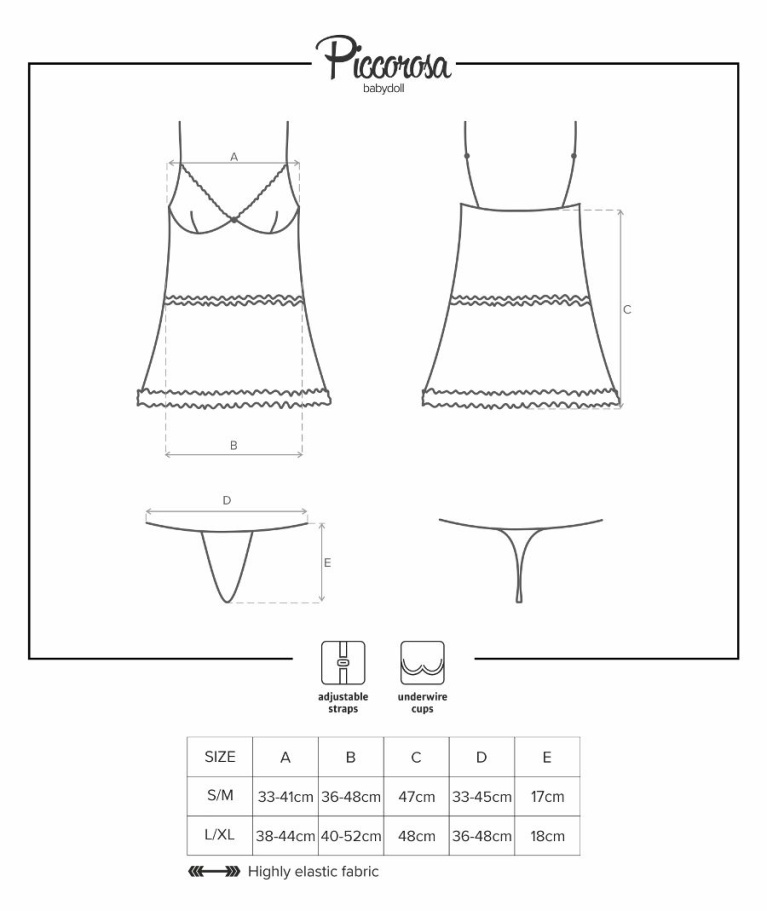 Obsessive - Piccoro 連衣裙和丁字褲 - 黑色 - S/M 照片