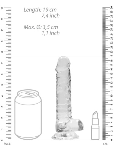 RealRock - 7" Realistic Dildo w Balls - Clear photo