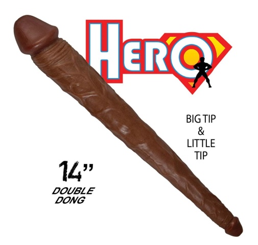 Nasstoys - Hero 14" Double Dildo - Brown photo