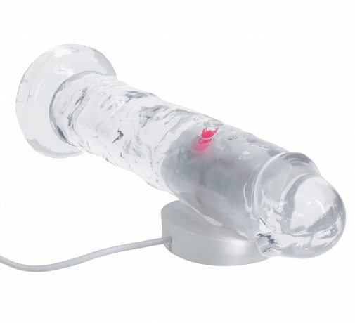 RealRock - 7" LED Vibro Dildo - Clear 照片