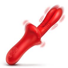 Lickgasm - Double Licker 舔舐抽插式震动棒 - 红色 照片