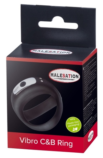Malesation - 震动阴茎及睾丸环 - 黑色 照片