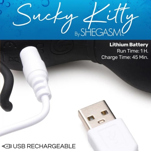 Inmi - Shegasm Sucky Kitty Clit Stimulator - Black photo