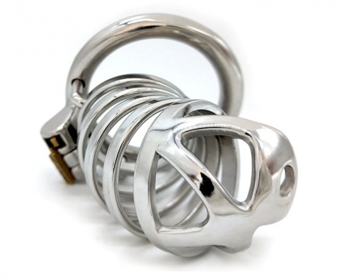 FAAK - Chastity Cage 12 w Catheter 45mm - Silver photo