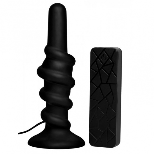 Prostatic Play - Coiled Swirl 震动矽胶肛塞连遥控 - 黑色 照片