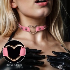 Master Series - Spiked Heart Choker - Pink photo