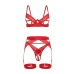 Oh La La Cheri - Jessica Peek-A-Boo 3pcs Set - Red - S/M photo-4