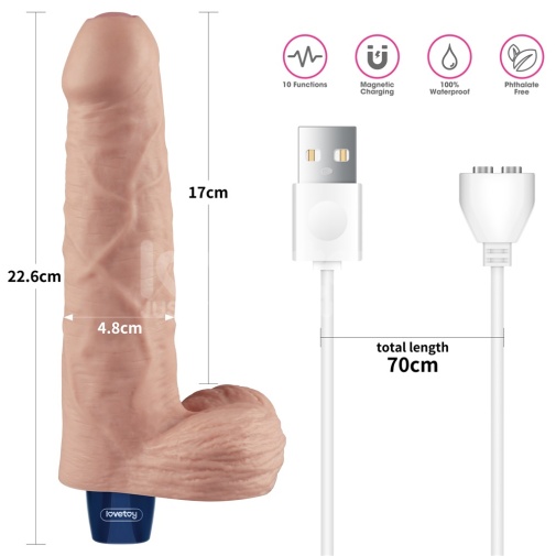 Lovetoy - 9" Real Softee Vibro Dildo - Flesh photo