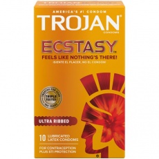 Trojan - Ultra Ribbed Ecstasy 72/52mm 10's Pack photo