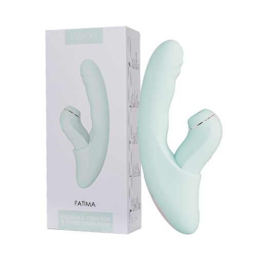 SVAKOM - Fatima Remote Controlled Rabbit Vibrator - Light Green 照片