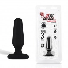 Hustler - Seamless Silicone Butt Plug 3″ - Black photo