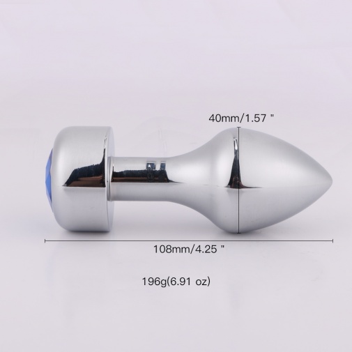 MT - Anal Plug 108x40mm - Silver/Blue photo
