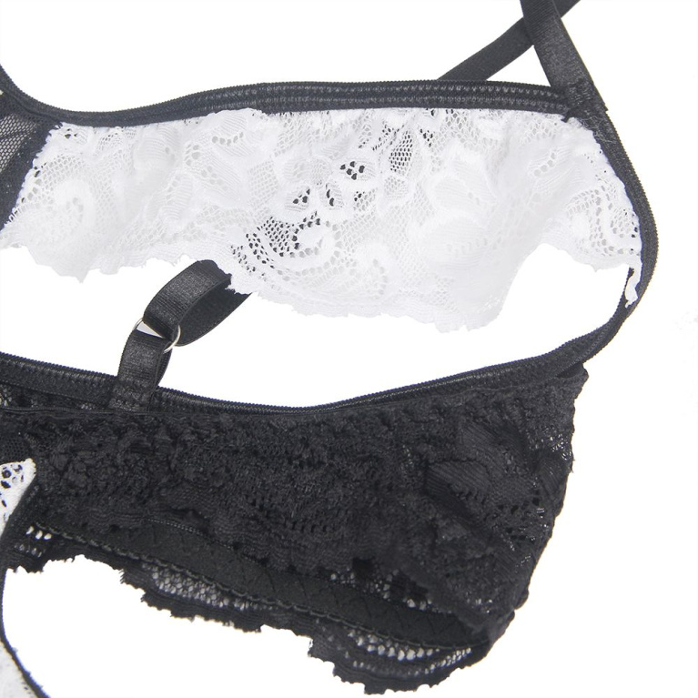 Ohyeah - Maid Costume w Garters - Black - XL photo