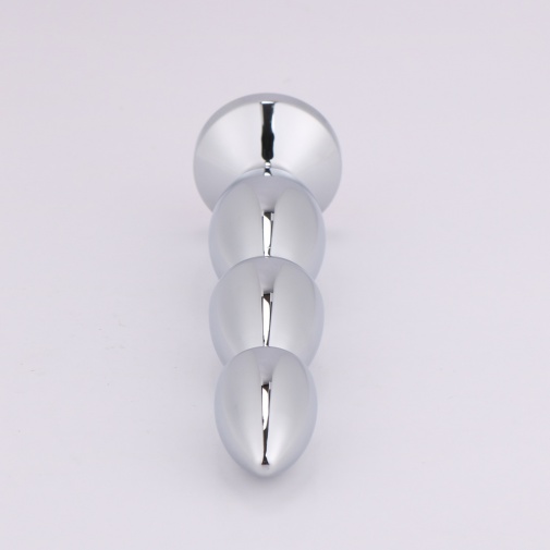 MT - Anal Plug 140x27mm - Silver/Pink photo