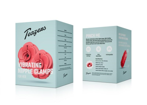 Teazers - Flower Vibro Nipple Clamps - Red photo