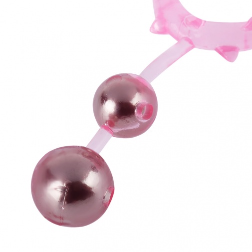Aphrodisia - Ball Banger Cock Ring with 2 Balls - Pink photo