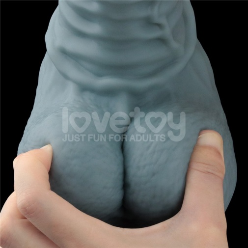 Lovetoy - 11吋抽插式震动仿真阳具 - 蓝色 照片